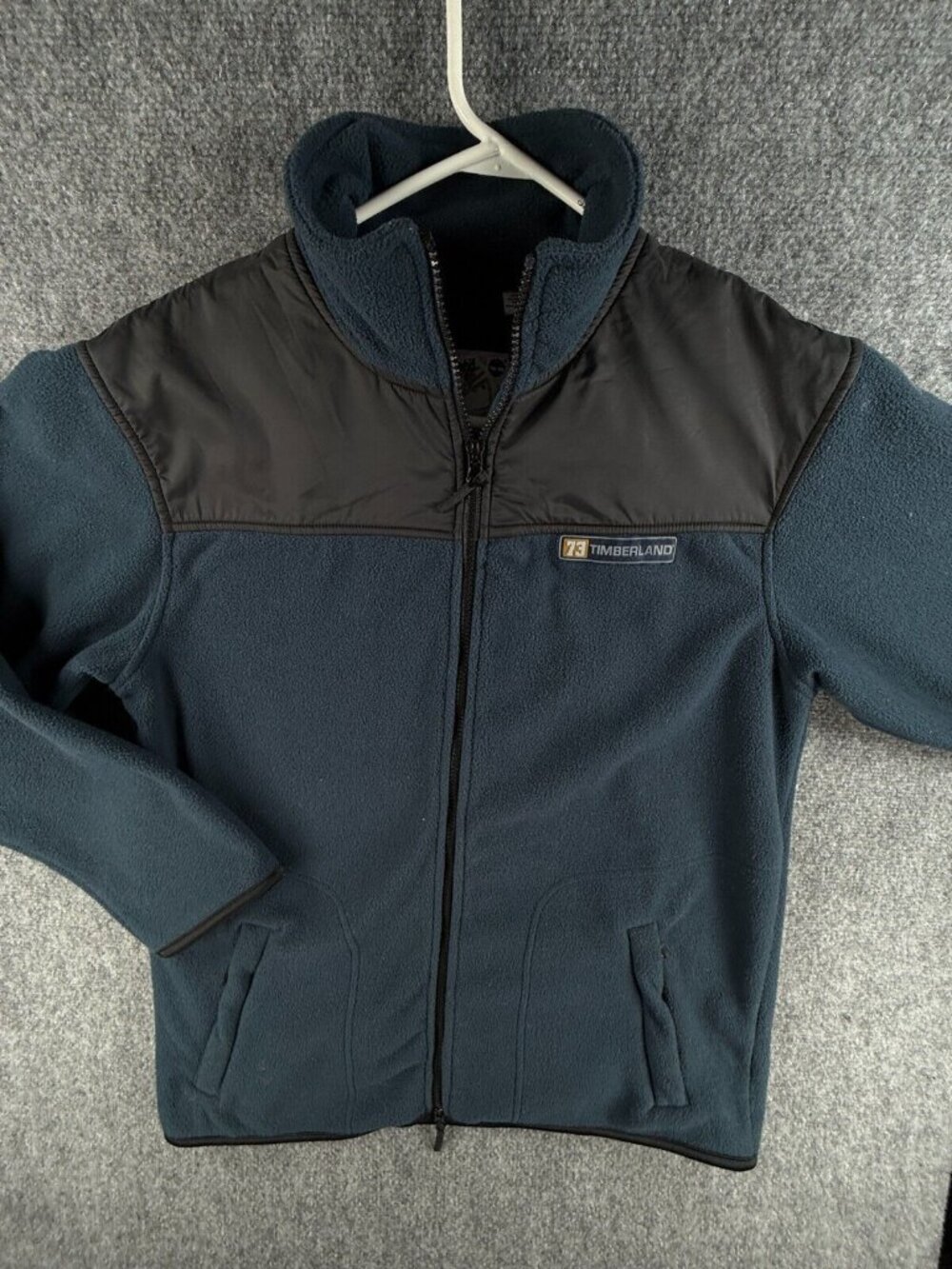 Timberland Boys' Fleece Blue Full Zip Jacket Size 20 Soft Polyester Long Sleeve